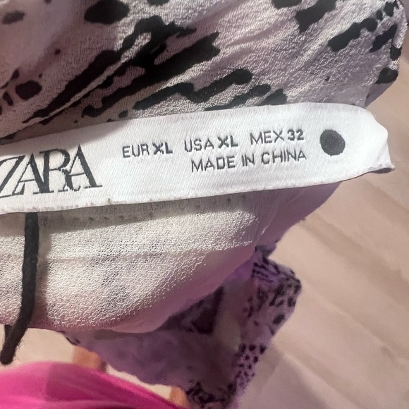 Zara White and Black Print Mock Neck Crop Top Size XL - Picture 10 of 10